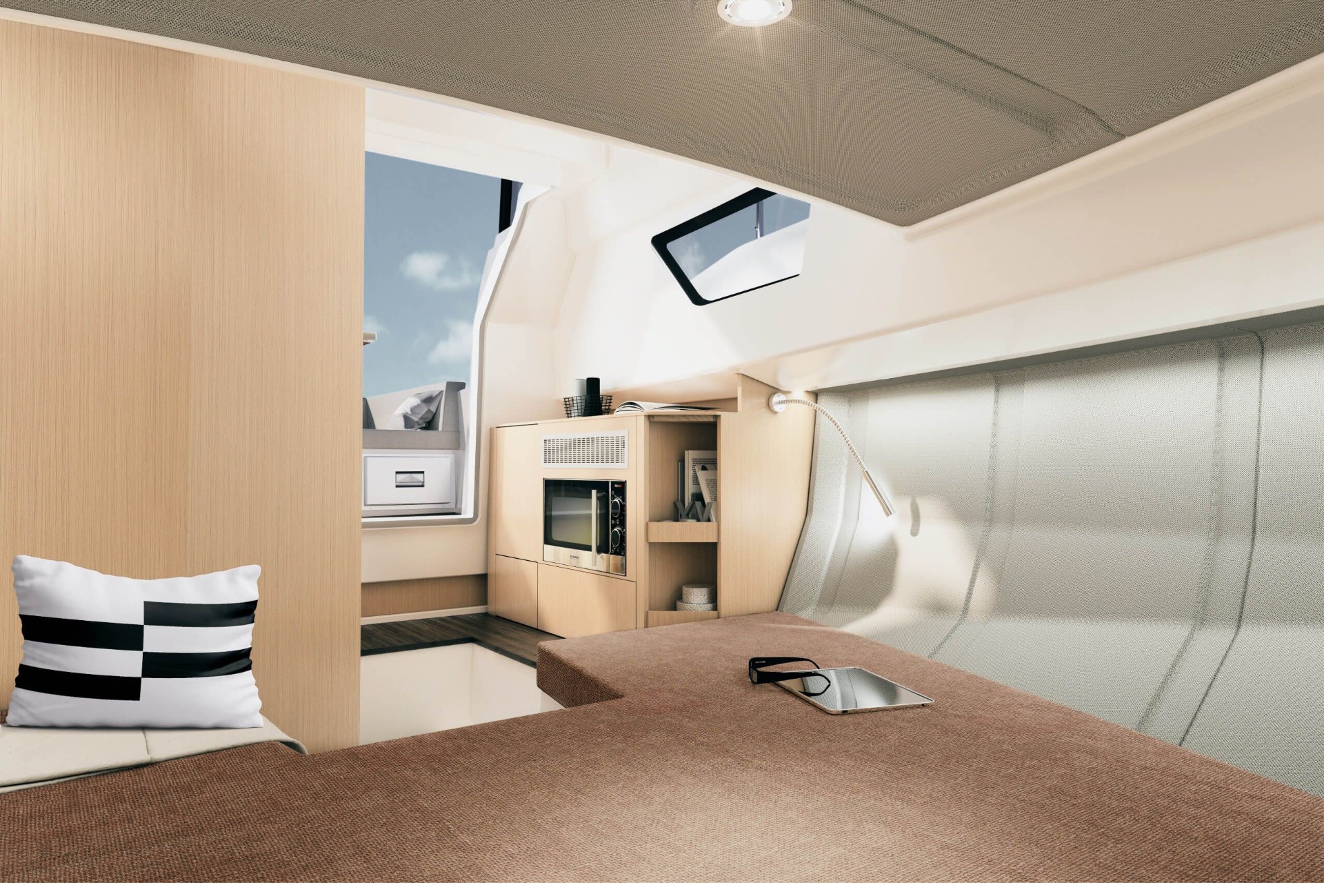 Camarote interior del Ryck 280 con cocina